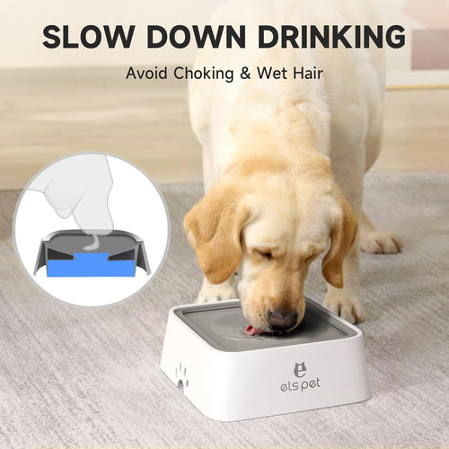 1L/2L/70Oz Dog Spill Proof Pet Water Bowl, Anti-Choking Water Bowl, Slow Water Feeder Pet Water Dispenser Carried Water Bowls for Dogs, Cats & Pets